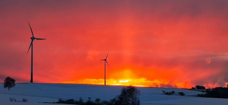 Winterabend am Flugplatz  